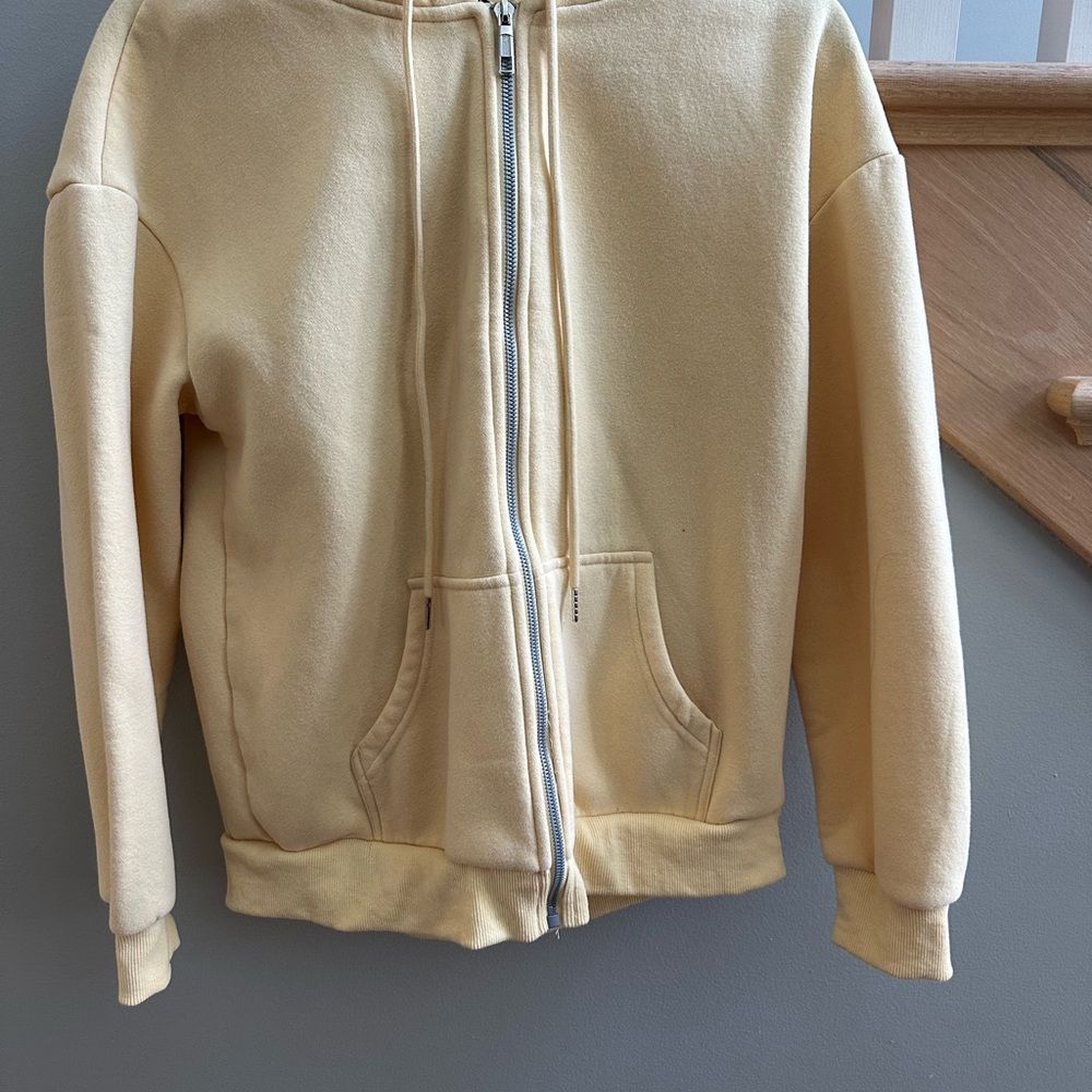 Butter Yellow Womens Zip-Up Hoodie